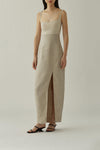 SWAYING/KNIT knitting stitching vest skirt SW23SS2L18 meters gray/linen PS56
